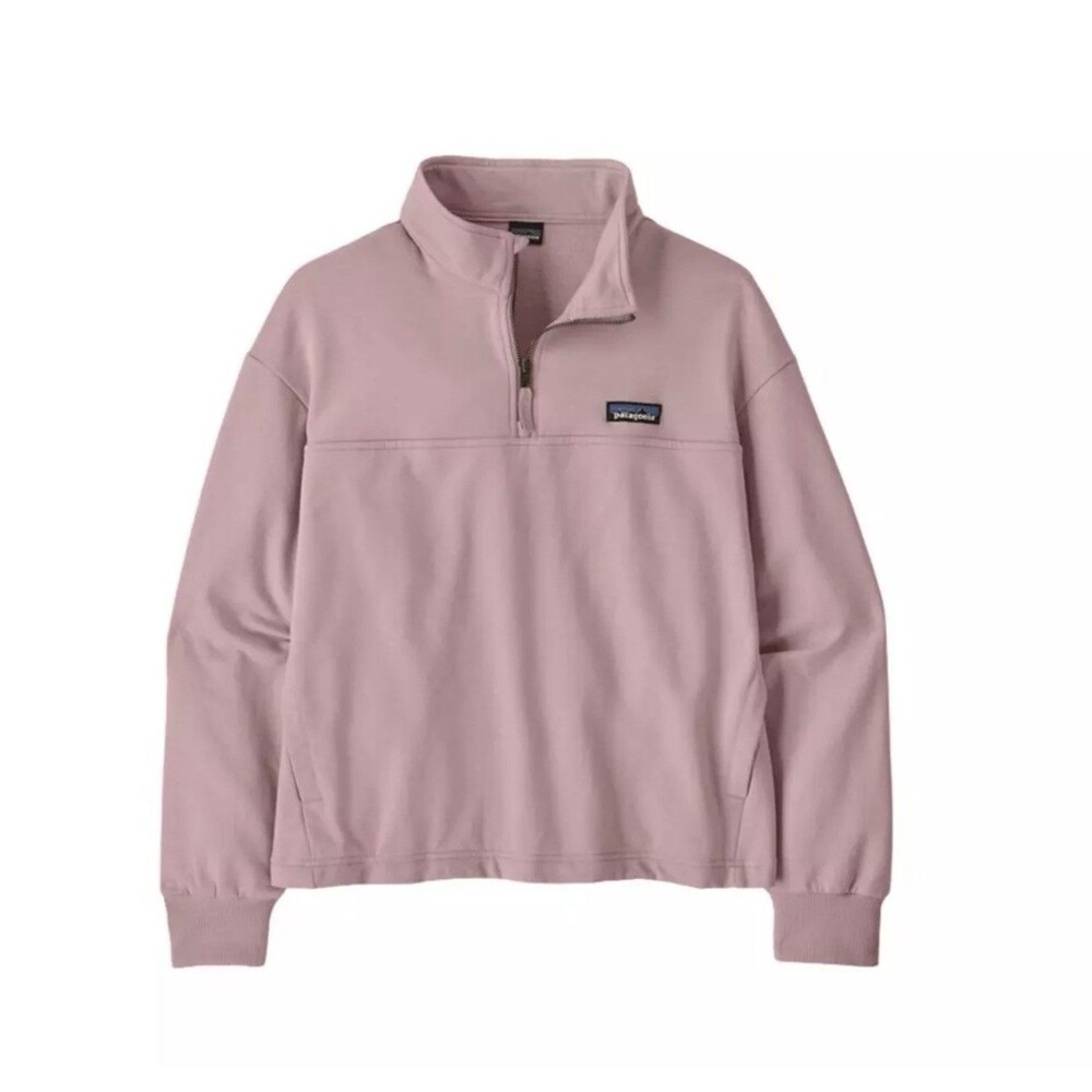 Patagonia Organic Cotton Quilt Snap-T Pullover L Quiet Violet 1/4 Zip